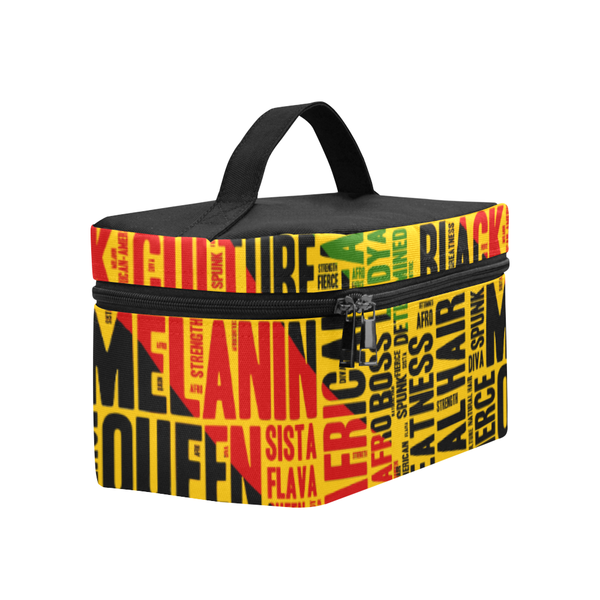 Melanin Queen Word Art Cosmetics Case- Yellow