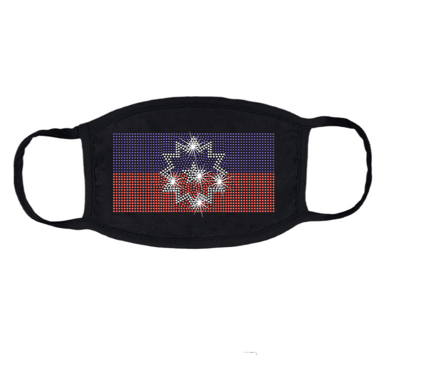 Juneteenth Flag Rhinestone Bling Mask